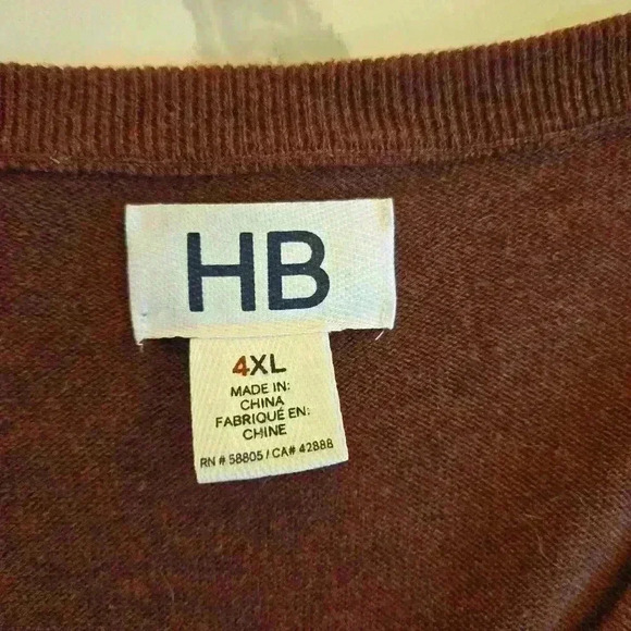 Harbor Bay Mens V Neck Pullover Sweater Vest 100% Cotton 4xl - Picture 4 of 6